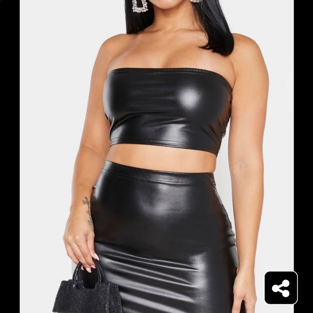 Edgy Faux Leather Crop Top